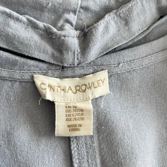 Cynthia Rowley Light Blue Linen Blend Sleeveless Cowl Neck Hi-Low Dress Size 3X - Picture 4 of 10